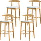 Industrial Style Counter Chair Solid Wood Footrest Counter Stool for Restaurant Fabric Wood 4 Piece Set Clearhalo 'Bar Furniture' 'Bar Stools' 'bar_stools' 'furn' 'furn_bar_stools' 'Furniture' 'Kitchen & Dining Furniture' 7337963