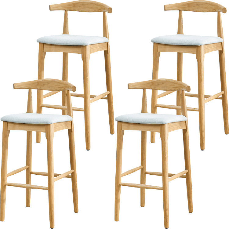 Industrial Style Counter Chair Solid Wood Footrest Counter Stool for Restaurant Fabric Wood 4 Piece Set Clearhalo 'Bar Furniture' 'Bar Stools' 'bar_stools' 'furn' 'furn_bar_stools' 'Furniture' 'Kitchen & Dining Furniture' 7337963