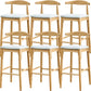 Industrial Style Counter Chair Solid Wood Footrest Counter Stool for Restaurant Fabric Wood 6 Piece Set Clearhalo 'Bar Furniture' 'Bar Stools' 'bar_stools' 'furn' 'furn_bar_stools' 'Furniture' 'Kitchen & Dining Furniture' 7337965