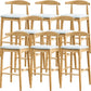Industrial Style Counter Chair Solid Wood Footrest Counter Stool for Restaurant Fabric Wood 8 Piece Set Clearhalo 'Bar Furniture' 'Bar Stools' 'bar_stools' 'furn' 'furn_bar_stools' 'Furniture' 'Kitchen & Dining Furniture' 7337967
