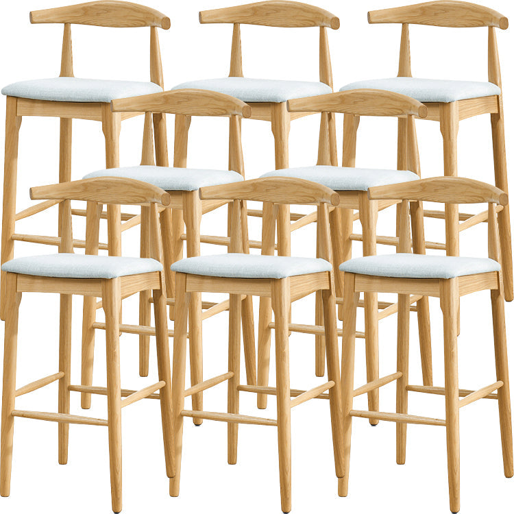 Industrial Style Counter Chair Solid Wood Footrest Counter Stool for Restaurant Fabric Wood 8 Piece Set Clearhalo 'Bar Furniture' 'Bar Stools' 'bar_stools' 'furn' 'furn_bar_stools' 'Furniture' 'Kitchen & Dining Furniture' 7337967