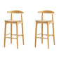 Industrial Style Counter Chair Solid Wood Footrest Counter Stool for Restaurant Wood Wood 2 Piece Set Clearhalo 'Bar Furniture' 'Bar Stools' 'bar_stools' 'furn' 'furn_bar_stools' 'Furniture' 'Kitchen & Dining Furniture' 7337971