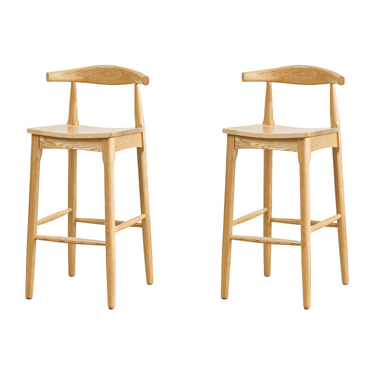 Industrial Style Counter Chair Solid Wood Footrest Counter Stool for Restaurant Wood Wood 2 Piece Set Clearhalo 'Bar Furniture' 'Bar Stools' 'bar_stools' 'furn' 'furn_bar_stools' 'Furniture' 'Kitchen & Dining Furniture' 7337971