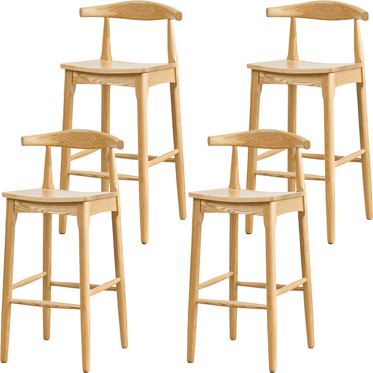 Industrial Style Counter Chair Solid Wood Footrest Counter Stool for Restaurant Wood Wood 4 Piece Set Clearhalo 'Bar Furniture' 'Bar Stools' 'bar_stools' 'furn' 'furn_bar_stools' 'Furniture' 'Kitchen & Dining Furniture' 7337972