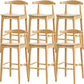 Industrial Style Counter Chair Solid Wood Footrest Counter Stool for Restaurant Wood Wood 6 Piece Set Clearhalo 'Bar Furniture' 'Bar Stools' 'bar_stools' 'furn' 'furn_bar_stools' 'Furniture' 'Kitchen & Dining Furniture' 7337975