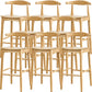 Industrial Style Counter Chair Solid Wood Footrest Counter Stool for Restaurant Wood Wood 8 Piece Set Clearhalo 'Bar Furniture' 'Bar Stools' 'bar_stools' 'furn' 'furn_bar_stools' 'Furniture' 'Kitchen & Dining Furniture' 7337977