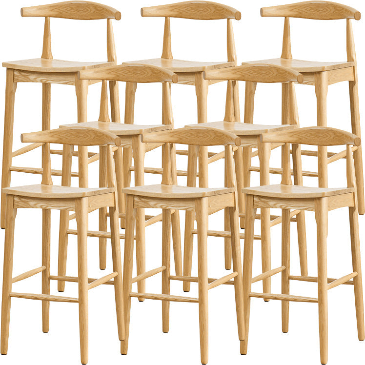Industrial Style Counter Chair Solid Wood Footrest Counter Stool for Restaurant Wood Wood 8 Piece Set Clearhalo 'Bar Furniture' 'Bar Stools' 'bar_stools' 'furn' 'furn_bar_stools' 'Furniture' 'Kitchen & Dining Furniture' 7337977