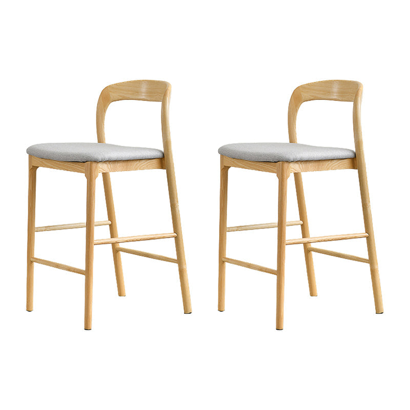 Industrial Style Counter Chair Solid Wood Footrest Counter Stool for Restaurant Fabric Natural 2 Piece Set Clearhalo 'Bar Furniture' 'Bar Stools' 'bar_stools' 'furn' 'furn_bar_stools' 'Furniture' 'Kitchen & Dining Furniture' 7337979