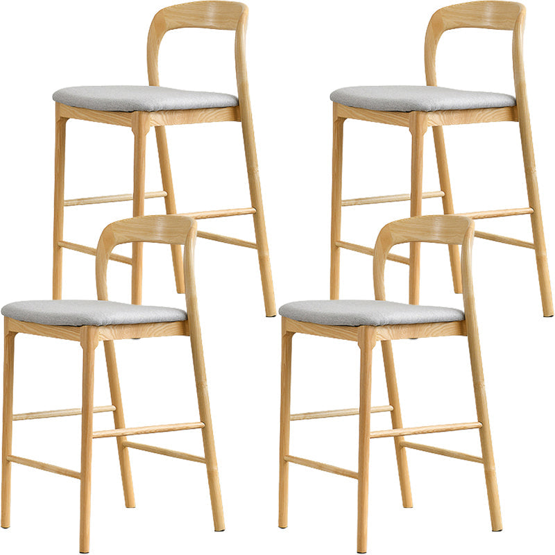 Industrial Style Counter Chair Solid Wood Footrest Counter Stool for Restaurant Fabric Natural 4 Piece Set Clearhalo 'Bar Furniture' 'Bar Stools' 'bar_stools' 'furn' 'furn_bar_stools' 'Furniture' 'Kitchen & Dining Furniture' 7337980