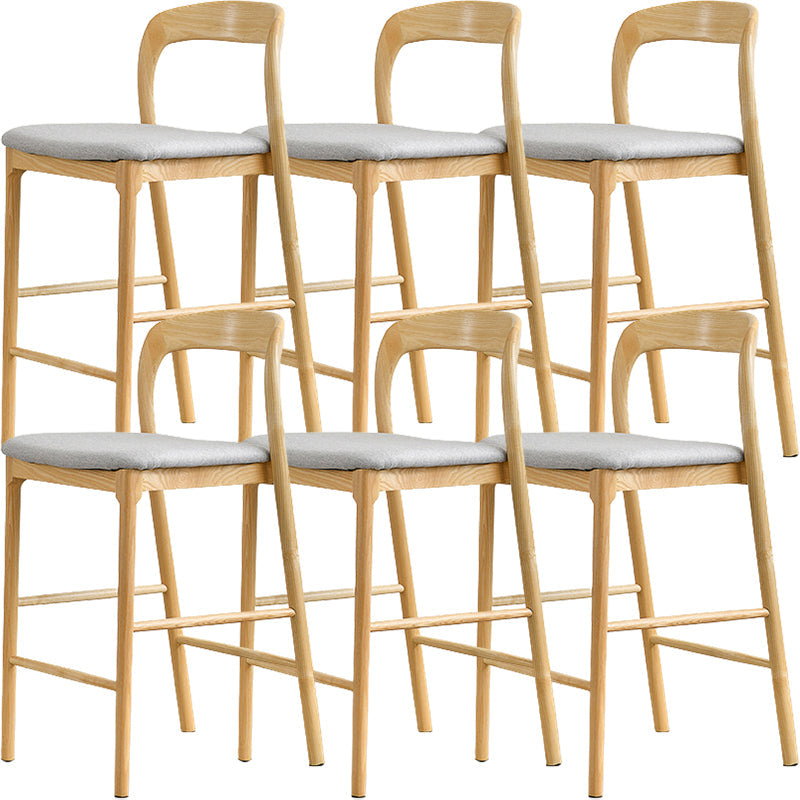 Industrial Style Counter Chair Solid Wood Footrest Counter Stool for Restaurant Fabric Natural 6 Piece Set Clearhalo 'Bar Furniture' 'Bar Stools' 'bar_stools' 'furn' 'furn_bar_stools' 'Furniture' 'Kitchen & Dining Furniture' 7337981