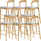 Industrial Style Counter Chair Solid Wood Footrest Counter Stool for Restaurant Fabric Natural 8 Piece Set Clearhalo 'Bar Furniture' 'Bar Stools' 'bar_stools' 'furn' 'furn_bar_stools' 'Furniture' 'Kitchen & Dining Furniture' 7337982