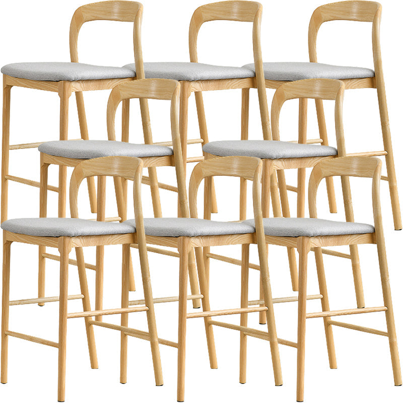 Industrial Style Counter Chair Solid Wood Footrest Counter Stool for Restaurant Fabric Natural 8 Piece Set Clearhalo 'Bar Furniture' 'Bar Stools' 'bar_stools' 'furn' 'furn_bar_stools' 'Furniture' 'Kitchen & Dining Furniture' 7337982