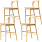 Industrial Style Counter Chair Solid Wood Footrest Counter Stool for Restaurant Wood Natural 4 Piece Set Clearhalo 'Bar Furniture' 'Bar Stools' 'bar_stools' 'furn' 'furn_bar_stools' 'Furniture' 'Kitchen & Dining Furniture' 7337985