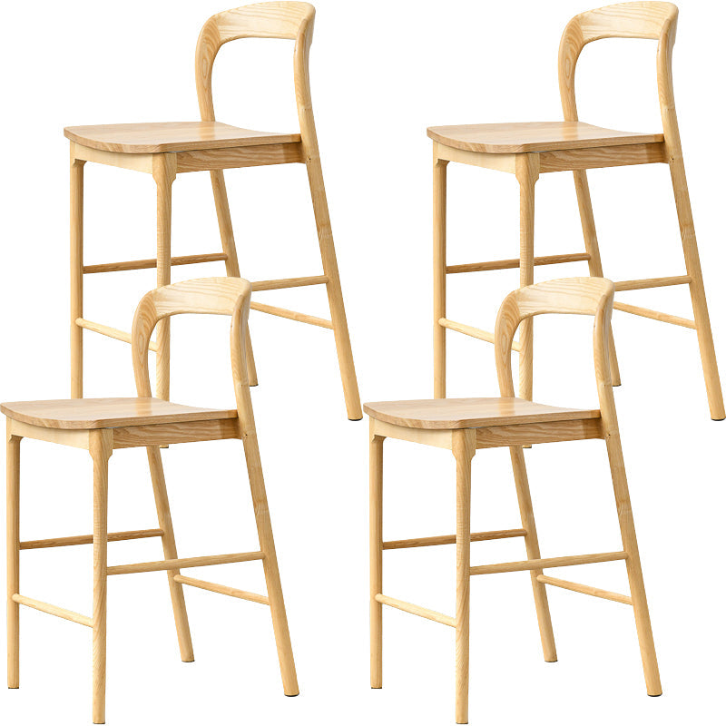 Industrial Style Counter Chair Solid Wood Footrest Counter Stool for Restaurant Wood Natural 4 Piece Set Clearhalo 'Bar Furniture' 'Bar Stools' 'bar_stools' 'furn' 'furn_bar_stools' 'Furniture' 'Kitchen & Dining Furniture' 7337985