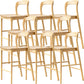 Industrial Style Counter Chair Solid Wood Footrest Counter Stool for Restaurant Wood Natural 8 Piece Set Clearhalo 'Bar Furniture' 'Bar Stools' 'bar_stools' 'furn' 'furn_bar_stools' 'Furniture' 'Kitchen & Dining Furniture' 7337987