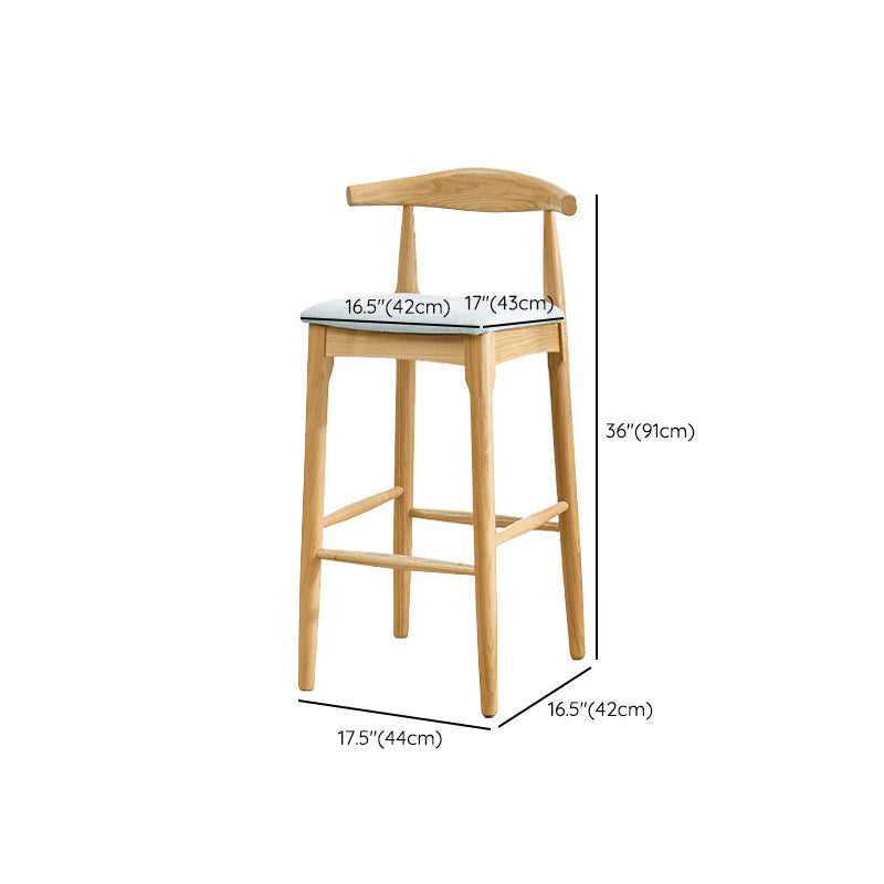 Industrial Style Counter Chair Solid Wood Footrest Counter Stool for Restaurant Clearhalo 'Bar Furniture' 'Bar Stools' 'bar_stools' 'furn' 'furn_bar_stools' 'Furniture' 'Kitchen & Dining Furniture' 7337990