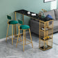 Glam Faux Marble Bar Dining Table Rectangle Bar Table for Dining Room Black-Gold Without Chairs Clearhalo 'Bar Furniture' 'Bar Tables' 'bar_tables' 'furn' 'furn_bar_tables' 'Furniture' 'Kitchen & Dining Furniture' 7337993
