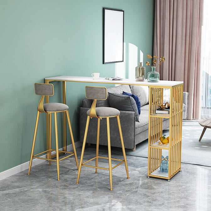 Glam Faux Marble Bar Dining Table Rectangle Bar Table for Dining Room Clearhalo 'Bar Furniture' 'Bar Tables' 'bar_tables' 'furn' 'furn_bar_tables' 'Furniture' 'Kitchen & Dining Furniture' 7337995