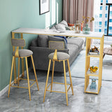 Glam Faux Marble Bar Dining Table Rectangle Bar Table for Dining Room