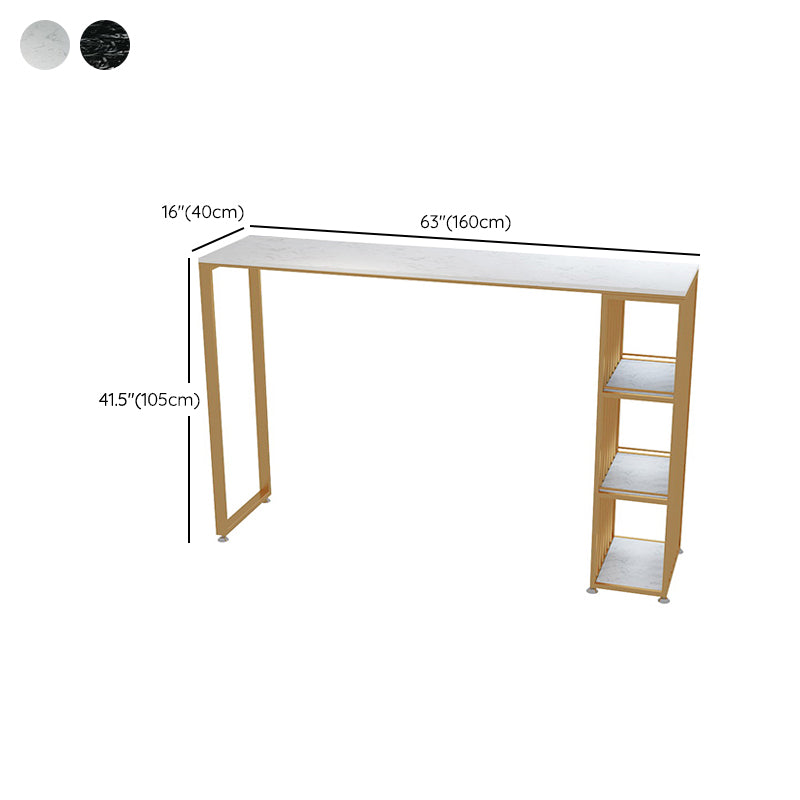 Glam Faux Marble Bar Dining Table Rectangle Bar Table for Dining Room Clearhalo 'Bar Furniture' 'Bar Tables' 'bar_tables' 'furn' 'furn_bar_tables' 'Furniture' 'Kitchen & Dining Furniture' 7338004