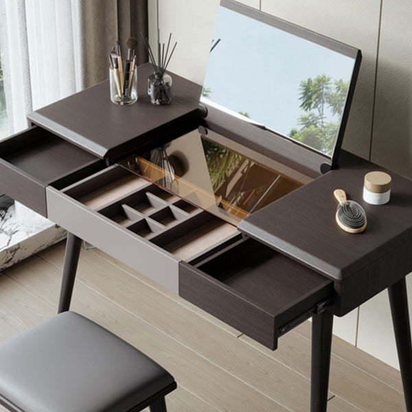 Consejo contemporáneo de tocador de maquillaje de dormitorio tocador de tocador de vidrio con cajón