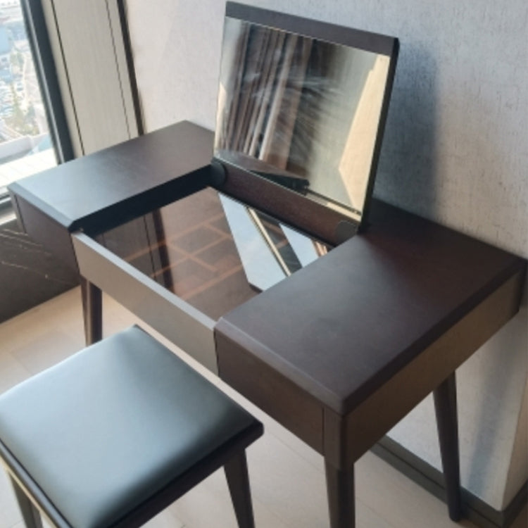 Consejo contemporáneo de tocador de maquillaje de dormitorio tocador de tocador de vidrio con cajón