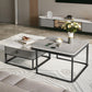 Table basse avec plateau en verre/ardoise, cadre contemporain, table de cocktail avec tiroirs
