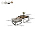 Table basse avec plateau en verre/ardoise, cadre contemporain, table de cocktail avec tiroirs