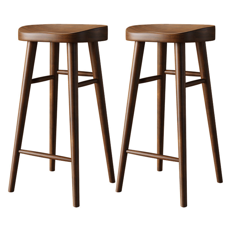 Set da pub moderno con altezza bancone, tavolo da bar e sgabelli in legno massello da 1/2/3 pezzi in marrone