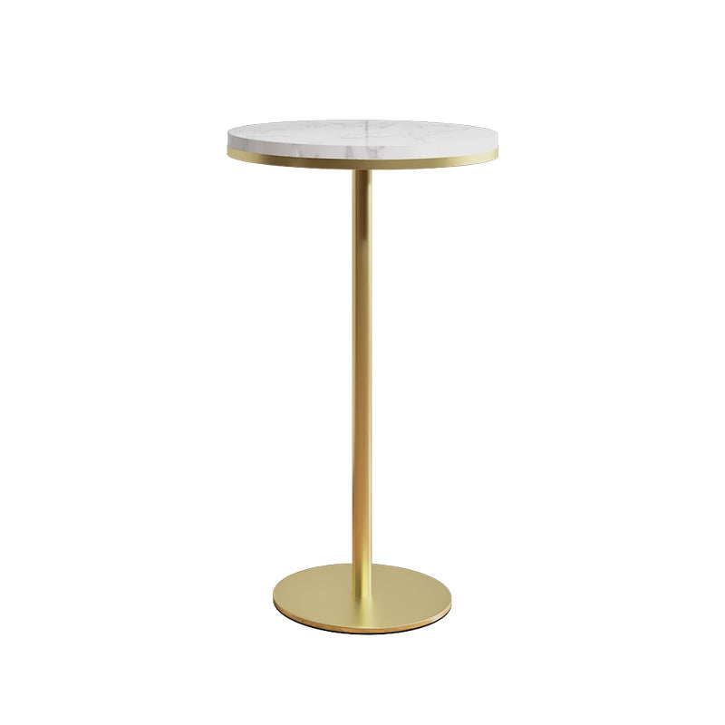 Modern Round Bar Table Set 1/3 Pcs Solid Wood Bar Table and Leather Upholstered Stools Table White-Gold 1 Piece Clearhalo 'Bar Furniture' 'furn' 'furn_home_bar_bar_sets' 'Furniture' 'Home Bars & Bar Sets' 'home_bar_bar_sets' 'Kitchen & Dining Furniture' 7338784