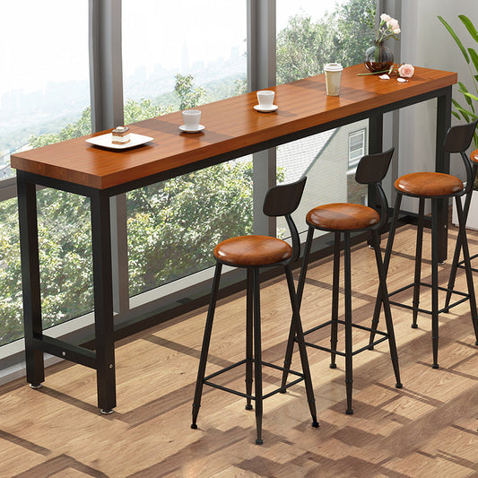 Modern Bar Stool and Table Set 1/5 Pcs Rectangle Bar Table and Upholstered Stools