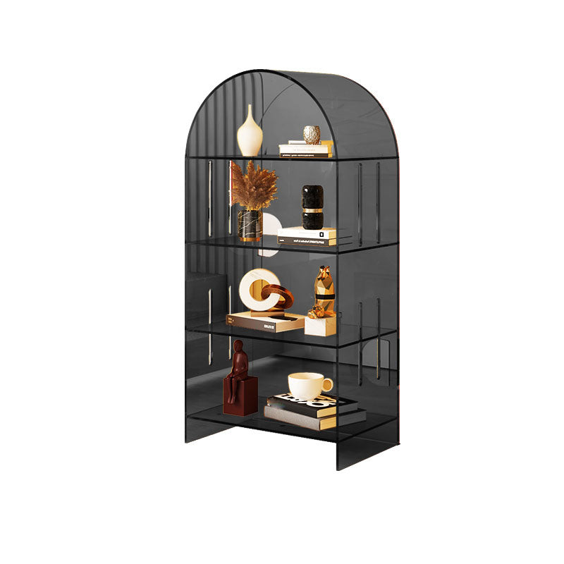Modern Closed Back Vertical Bookshelf Acrylic Bookcase with Shelves