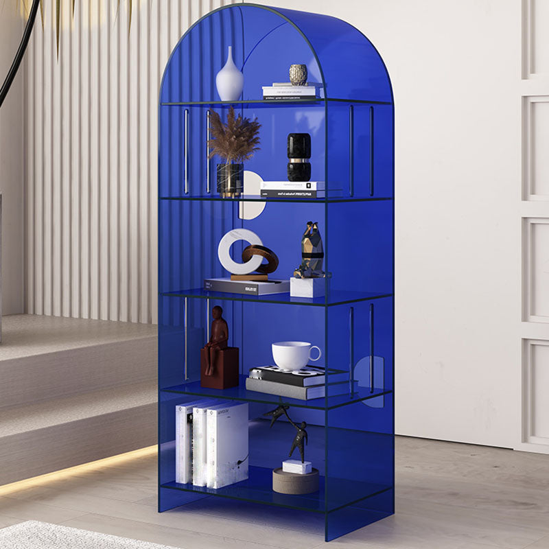 Modern Closed Back Vertical Bookshelf Acrylic Bookcase with Shelves