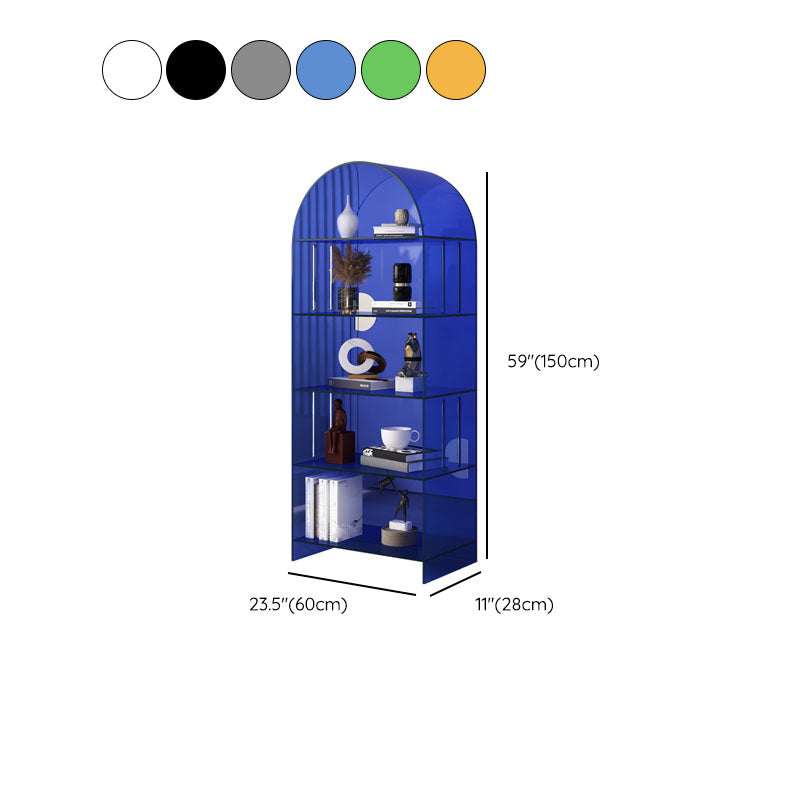 Modern Closed Back Vertical Bookshelf Acrylic Bookcase with Shelves
