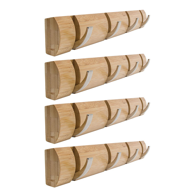 Mid Century Modern Hall Stand Wooden Wall Mounted Hall Stand Natural 4 Piece Set 4 Clearhalo 'Entry & Mudroom Furniture' 'furn' 'furn_hall_tree_coat_racks' 'Furniture' 'Hall Trees & Coat Racks' 'hall_tree_coat_racks' 7339135
