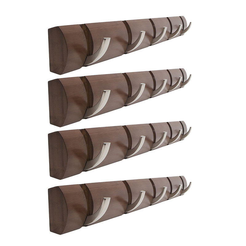 Mid Century Modern Hall Stand Wooden Wall Mounted Hall Stand Brown 4 Piece Set 5 Clearhalo 'Entry & Mudroom Furniture' 'furn' 'furn_hall_tree_coat_racks' 'Furniture' 'Hall Trees & Coat Racks' 'hall_tree_coat_racks' 7339139