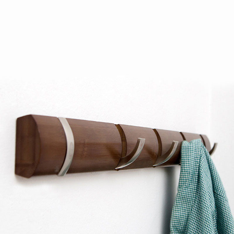 Mid Century Modern Hall Stand Wooden Wall Mounted Hall Stand Brown 1 Piece 5 Clearhalo 'Entry & Mudroom Furniture' 'furn' 'furn_hall_tree_coat_racks' 'Furniture' 'Hall Trees & Coat Racks' 'hall_tree_coat_racks' 7339146