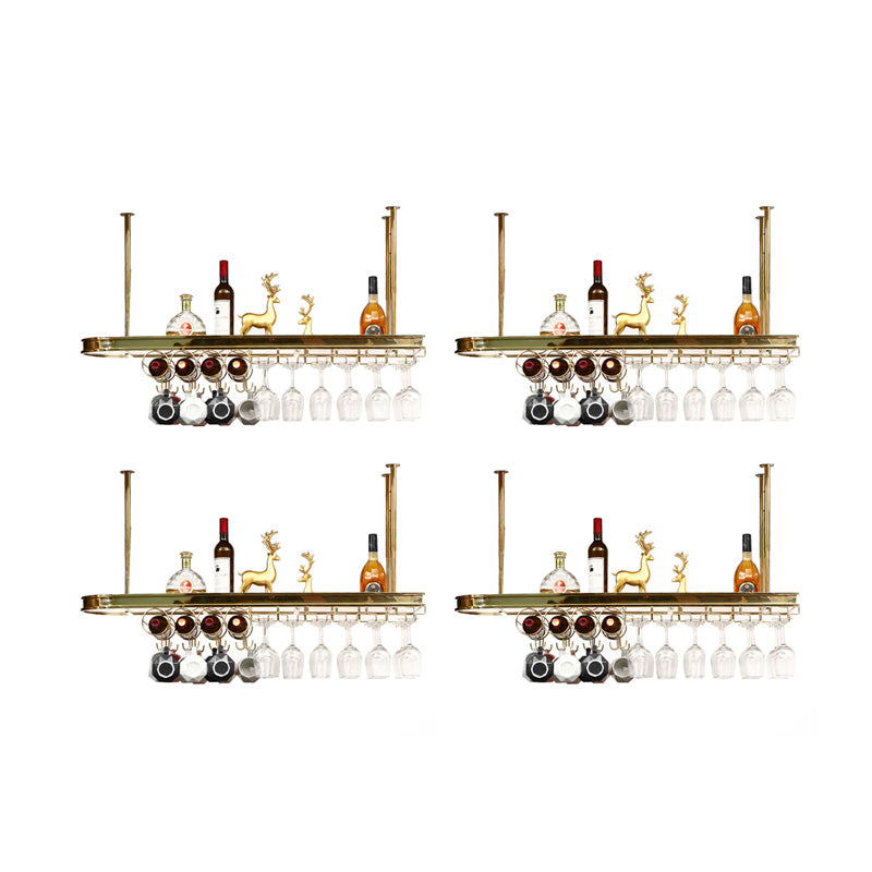Roestvrijstalen wijnhouder rek moderne hangende wijnrekhouder in goud