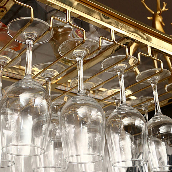 Roestvrijstalen wijnhouder rek moderne hangende wijnrekhouder in goud