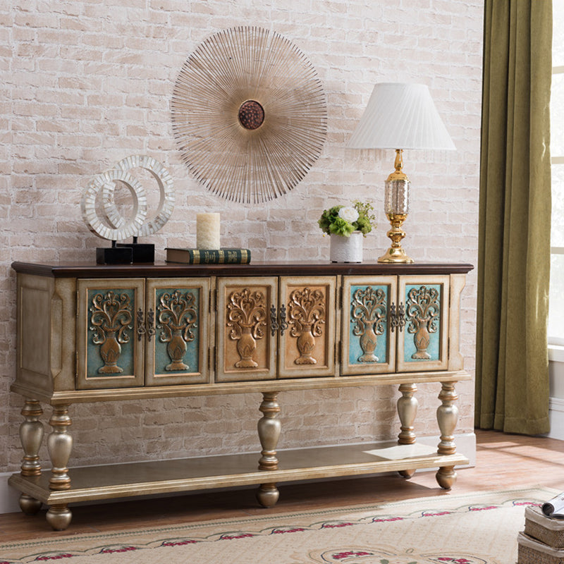 36.6" Tall Wood 3- Door Accent Cabinet, Industrial Cabinet, Distressed Wood Clearhalo 'Cabinets & Chests' 'cabinets_chests' 'furn' 'furn_cabinets_chests' 'Furniture' 'Living Room Furniture' 7339191