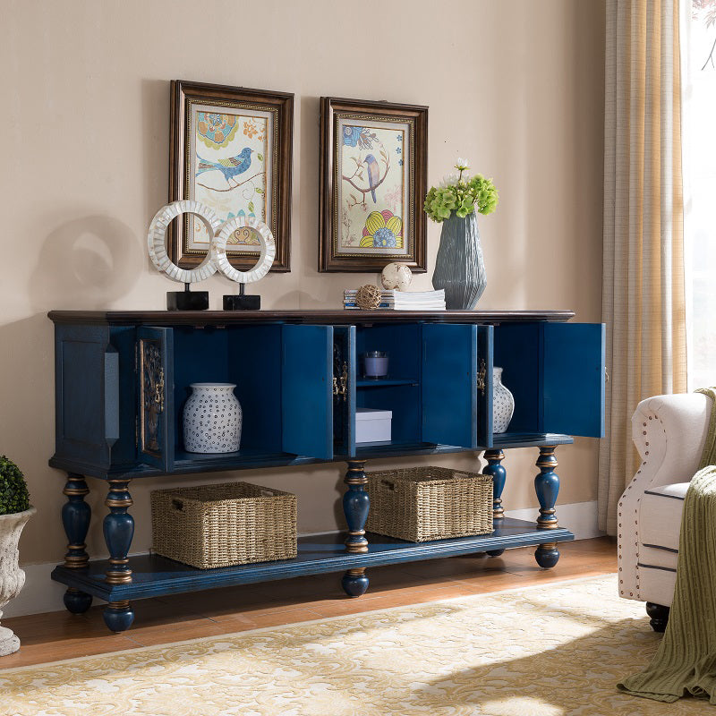 36.6" Tall Wood 3- Door Accent Cabinet, Industrial Cabinet, Distressed Wood Clearhalo 'Cabinets & Chests' 'cabinets_chests' 'furn' 'furn_cabinets_chests' 'Furniture' 'Living Room Furniture' 7339194