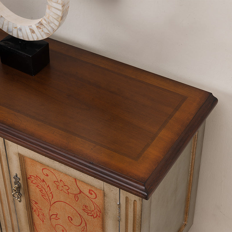 Industrial 4-Door Cabinet, 39" Tall Wood Rectangle Accent Chest, Distressed Wood Clearhalo 'Cabinets & Chests' 'cabinets_chests' 'furn' 'furn_cabinets_chests' 'Furniture' 'Living Room Furniture' 7339208