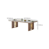 Modern Style 1/4/5/6/7 Pieces Dining Room Table Rectangle Stone Furniture in White Clearhalo 'Dining Room Sets' 'Dining Tables & Seating' 'dining_room_set' 'furn' 'furn_dining_room_set' 'Furniture' 'Kitchen & Dining Furniture' 7339267