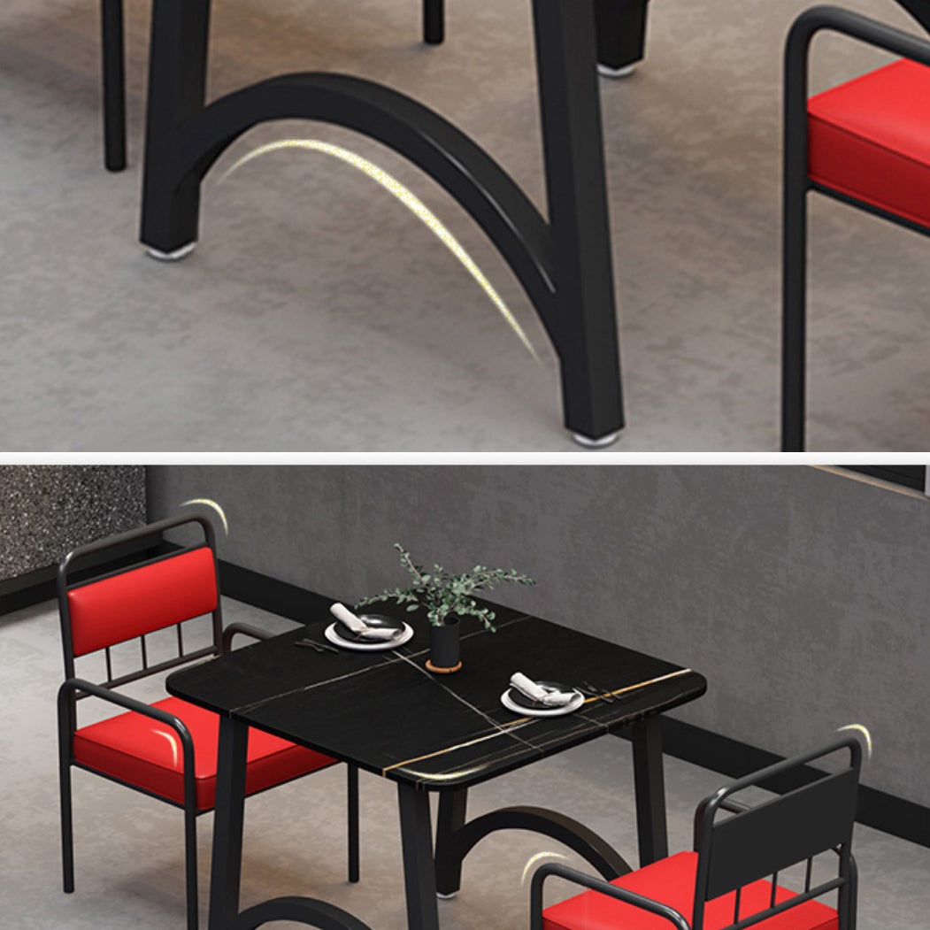 Modern Furniture 1/2/3/5/7/9 Pieces Sintered Stone Dining Set in Black Clearhalo 'Dining Room Sets' 'Dining Tables & Seating' 'dining_room_set' 'furn' 'furn_dining_room_set' 'Furniture' 'Kitchen & Dining Furniture' 7339301