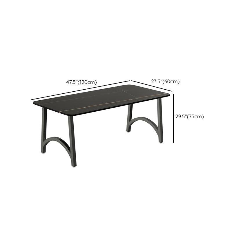 Modern Furniture 1/2/3/5/7/9 Pieces Sintered Stone Dining Set in Black Clearhalo 'Dining Room Sets' 'Dining Tables & Seating' 'dining_room_set' 'furn' 'furn_dining_room_set' 'Furniture' 'Kitchen & Dining Furniture' 7339306