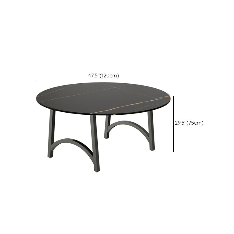 Modern Furniture 1/2/3/5/7/9 Pieces Sintered Stone Dining Set in Black Clearhalo 'Dining Room Sets' 'Dining Tables & Seating' 'dining_room_set' 'furn' 'furn_dining_room_set' 'Furniture' 'Kitchen & Dining Furniture' 7339309