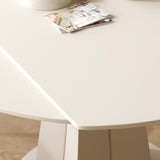 コンテンポラリー1/2/4/5/7ピース家具丸い石のダイニングセットホワイト