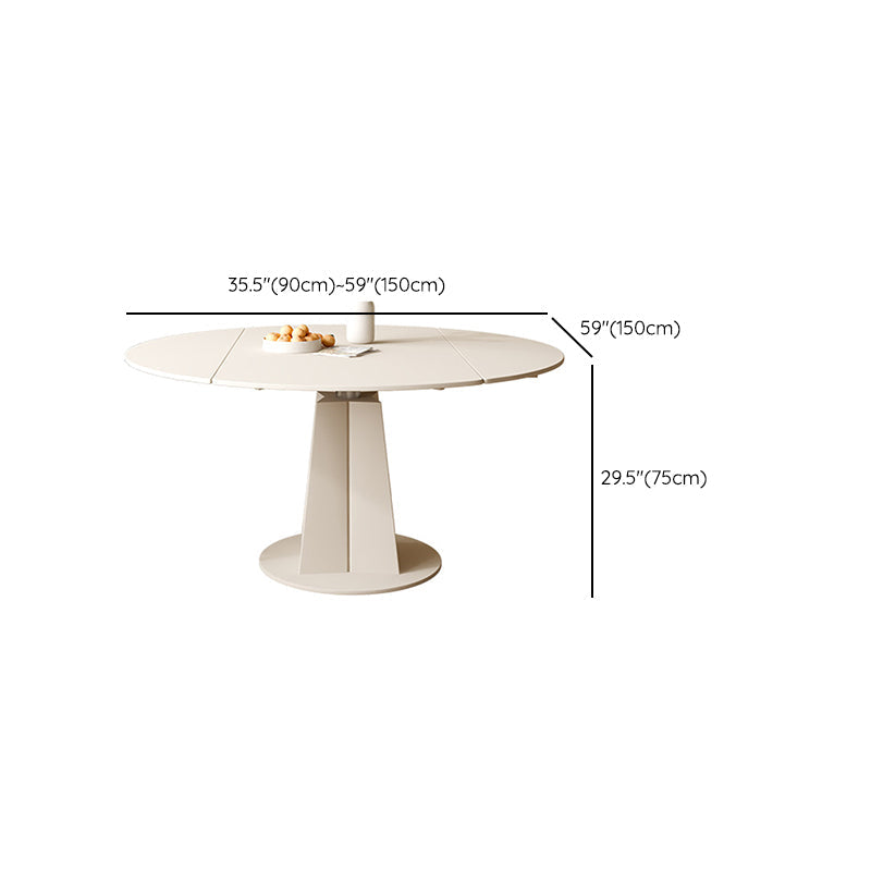 コンテンポラリー1/2/4/5/7ピース家具丸い石のダイニングセットホワイト
