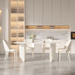 Modern 1/5/6/7 Pieces Furniture Sintered Stone Dining Set in White