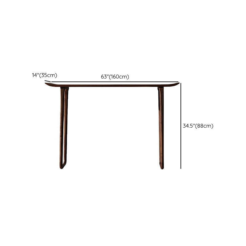Tavola della console rettangolare in legno massiccio Base 34,65 "TABELLO FINE ALTA